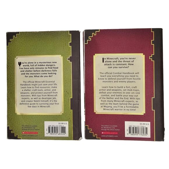 LOT of 2 MINECRAFT Essential Handbook Combat Handbook Scholastic Softcover - Picture 2 of 5